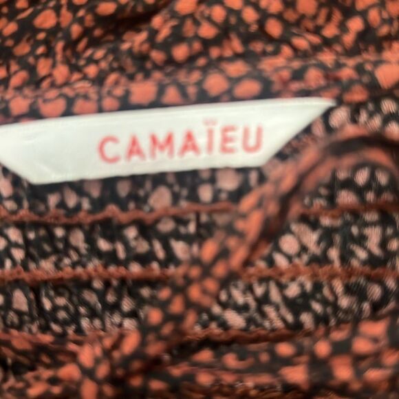 CAMAIEU FLOWY PRINTED TIE FRONT BLOUSE‎ SIZE M - Picture 4 of 4